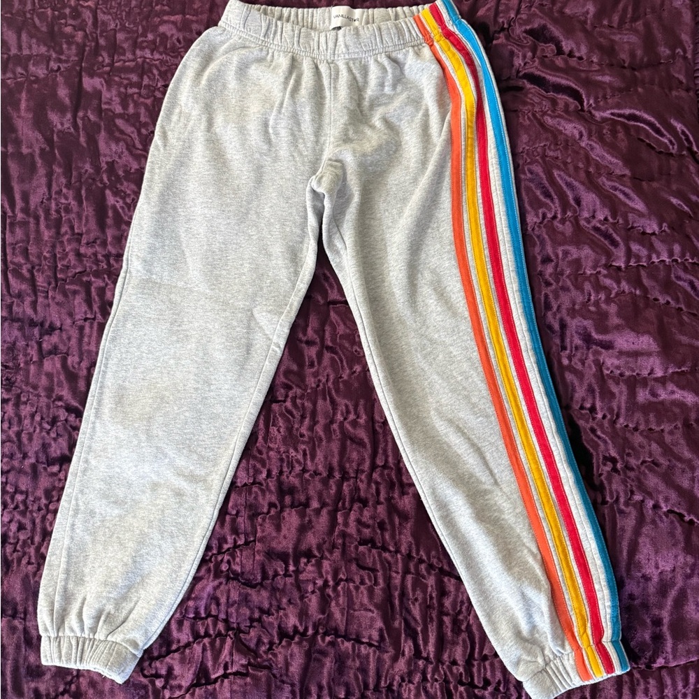 Vanilla Star Gray Joggers with Rainbow Stripe